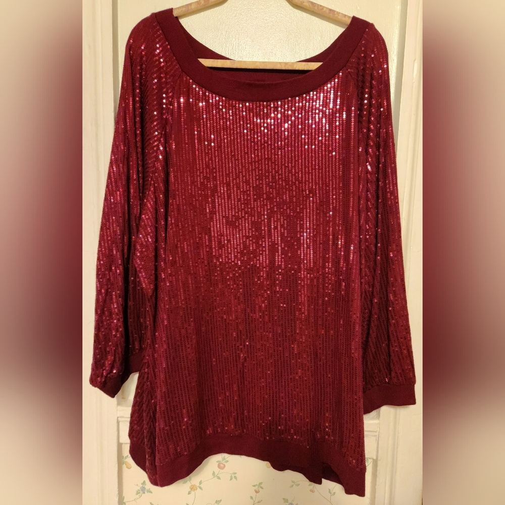 DG2 by Diane Gilman Burgundy Knit Top